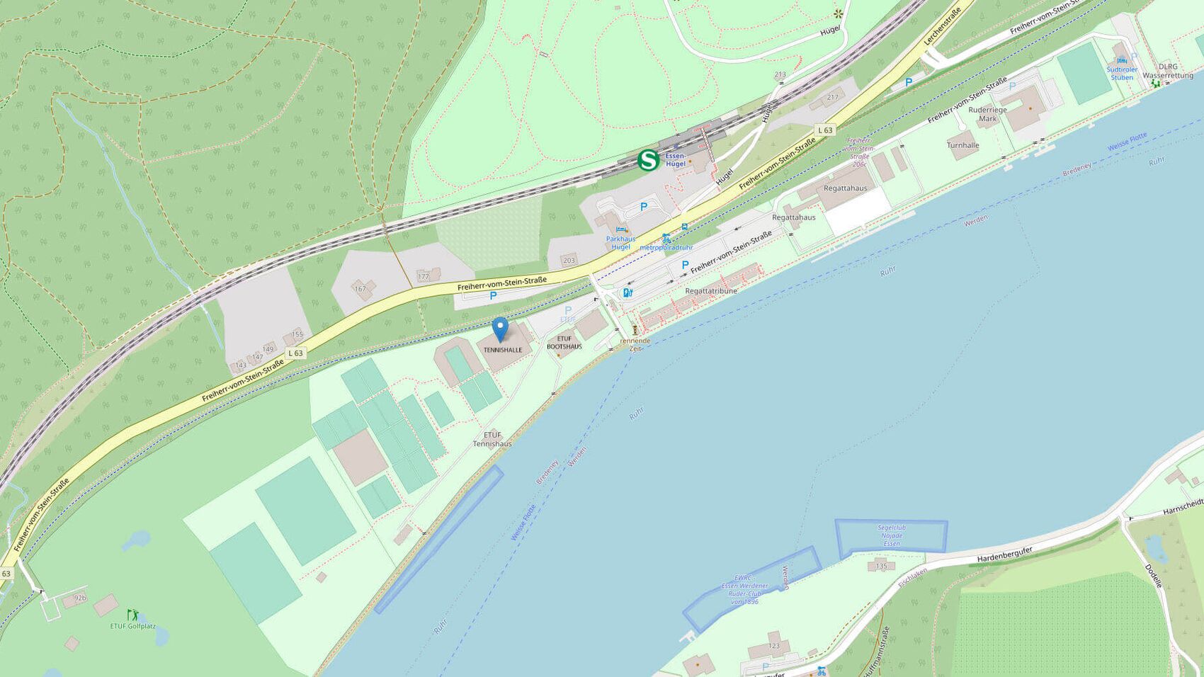 Anfahrtsskizze Tennishalle Essen
